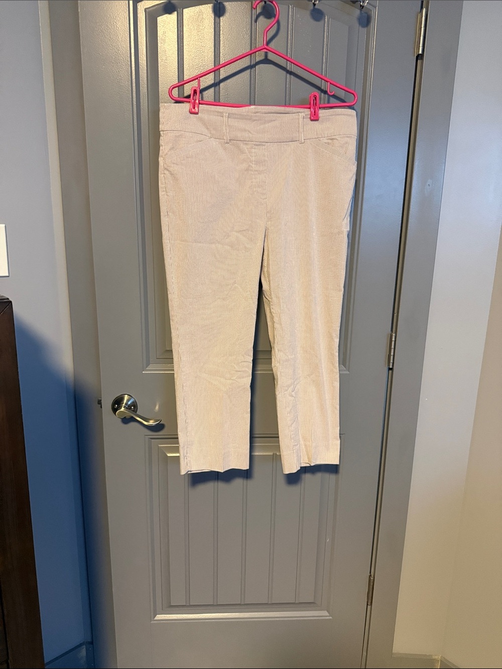 Beige Corduroy Pull-On Pants